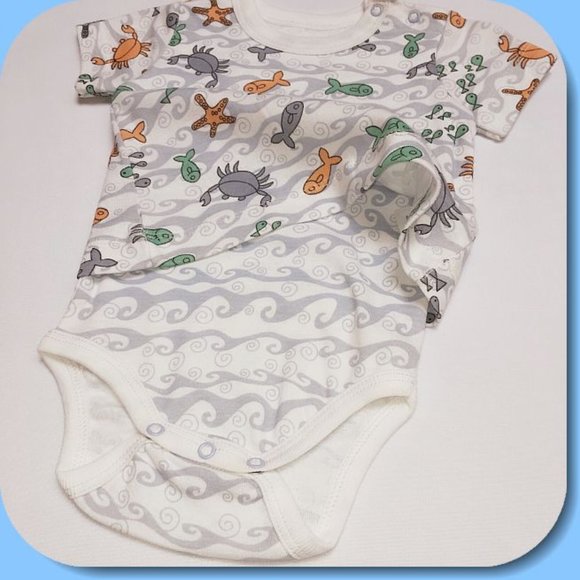 Babybody 3 mo -Sea print - Organic cotton NWT - Picture 2 of 8